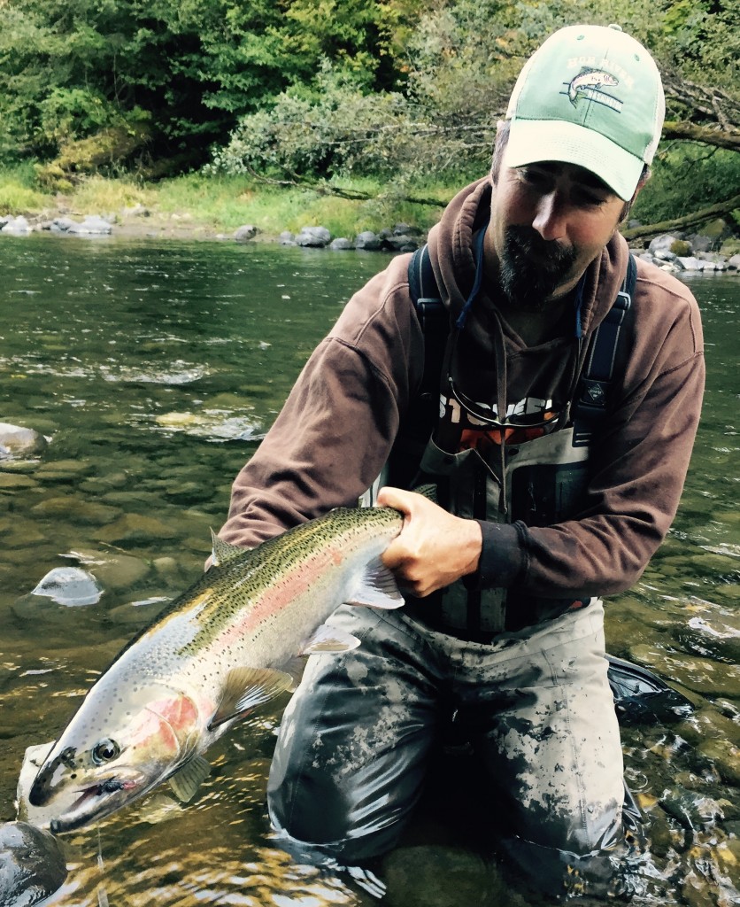 Dry fly steelhead. Bit of a long arm there, sorry