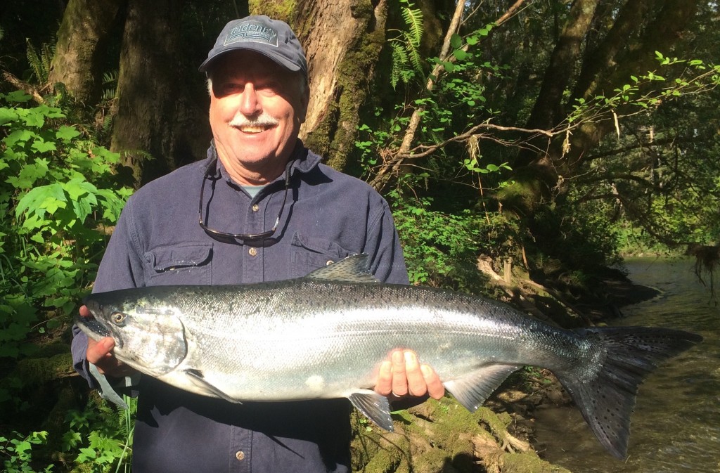 Larry and spring chinook, Larry is the one smiling.