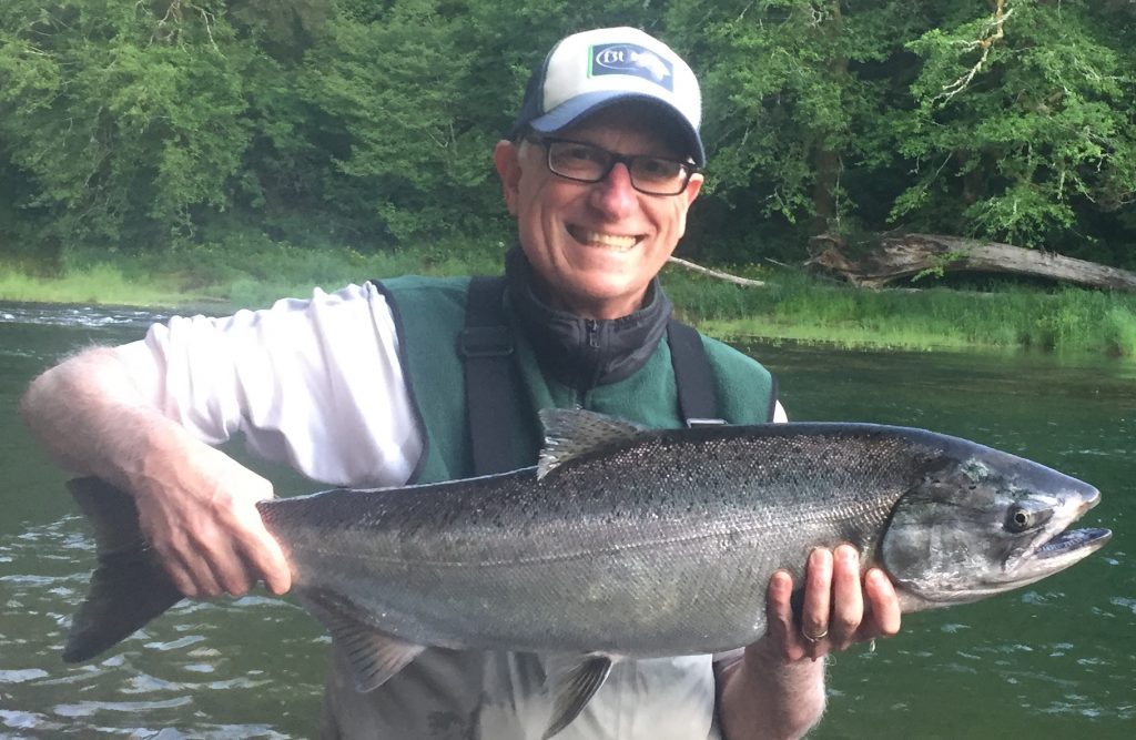 Cal with a spring salmon